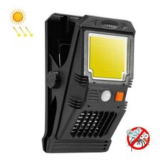 E-SMARTER W7104-2 Lampada da parete solare COB con clip Lampada antizanzare Lampada portatile con sensore corporeo Lampada da giardino esterna