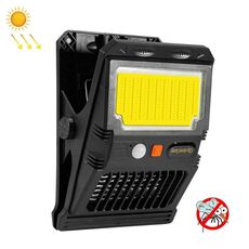 E-SMARTER W7105-2 Lampada da parete solare COB con clip Lampada antizanzare Lampada portatile con sensore corporeo Lampada da giardino esterna