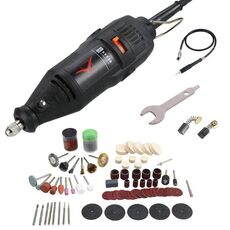 VICOVER Set di smerigliatrice elettrica piccola a velocità regolabile con penna per intaglio della giada, strumento per lucidare, spina europea, modello: 100 pezzi + albero morbido