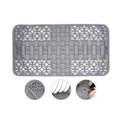 Tappetino per lavello in silicone Tappetino per lavello tagliabile Tappetino per armadio da cucina Tappetino scolapiatti 66 x 35 cm (Grigio)