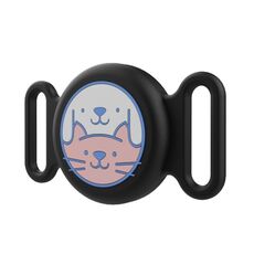 Custodia protettiva impermeabile in silicone per localizzatore di collari per animali domestici AirTag (nero)