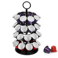 Per Nespresso OASISWJ Assemblaggio 40 Pezzi Organizzatore di Capsule di Caffè Girevoli a 360 Gradi (Nero)