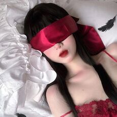 Nastro erotico maschera per gli occhi Bondage Legare giocattoli (vino rosso)