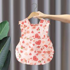 Bavaglini estivi senza maniche per bambini, vestiti reversibili per mangiare fiori, stile: amore (taglia: 110)