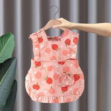 Bavaglini estivi senza maniche per bambini, vestiti reversibili per mangiare fiori, stile: pesca (taglia: 90)