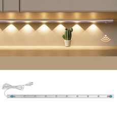 Barra luminosa a LED con sensore di movimento per armadio e spina CN da 220 V, specifiche: bianco caldo 50 cm