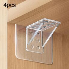 4 pezzi Staffa divisoria senza foratura Angolo retto Laminato Mensola Armadio Divisorio Supporto di fissaggio, Dimensioni: 7x7cm