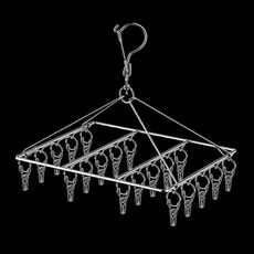 Appendino per asciugare i calzini quadrati in acciaio inox, multifunzionale, antivento, stile: 24x30 cm, 20 clip