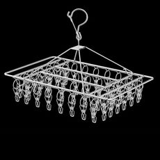 Appendino per asciugare i calzini quadrati in acciaio inox, multifunzionale, antivento, stile: 40x25 cm, 50 clip