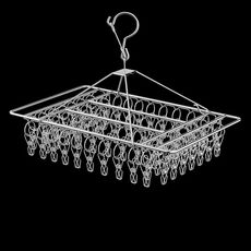Appendino per asciugare i calzini quadrati in acciaio inox, multifunzionale, antivento, stile: 40x25 cm, 60 clip
