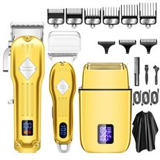 3 pezzi/set Uomo Home Hair Salon Tagliacapelli ad alta potenza (oro)