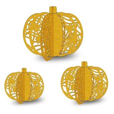 3 pezzi/set decorazione da tavolo per feste di Halloween con zucca (oro)