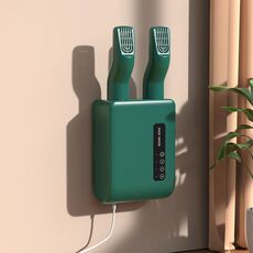 Scaldascarpe da parete per asciugatura scarponi da 140 W, temporizzazione a 3 marce, uscita aria rotante a 360 gradi, spina UK (verde)