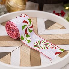 Decorazioni natalizie fai da te con fiocco, nastro da regalo stampato colorato (un modello)