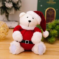Peluche Orsetto Bambola Ornamenti Natalizi Carine Decorazioni per Bambole Regali di Natale per Bambini (Postura Seduta)