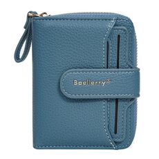 Portafoglio corto da donna con cerniera multi-slot per carte Baellerry N1915 modello Lychee (blu scuro)