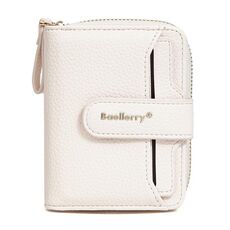 Portafoglio corto da donna con cerniera multi-slot per carte modello Lychee N1915 Baellerry (albicocca latte)