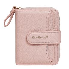 Portafoglio corto da donna con cerniera multi-slot per carte Baellerry N1915 modello Lychee (rosa chiaro)