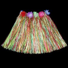 Costume da spettacolo di hula di Halloween da 30 cm, decorazione per feste hawaiane, colore: gonna di erba colorata