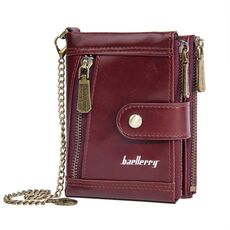 Baellerry D3261 Retro Multi-Slot per carte Portafoglio corto con doppia cerniera Portamonete (caffè)