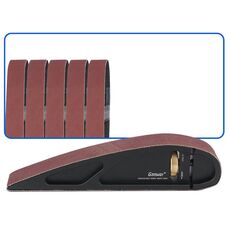 Ganwei Supporto per carta vetrata Regolabile Manuale Curva Smerigliatura Lucidatura Levigatrice a nastro Sandboard Strumento per la lavorazione del legno con 5 pezzi di nastro abrasivo a grana 320