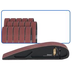 Ganwei Supporto per carta vetrata Regolabile Manuale Curva Smerigliatura Lucidatura Levigatrice a nastro Sandboard Strumento per la lavorazione del legno con 16 pezzi 120/320/600 Grit Cintura abrasiva