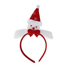Fascia per capelli con decorazione per feste di Natale, accessori per capelli per bambini, colore: cappello rosso pupazzo di neve