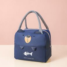 Borsa termica portatile per il pranzo, borsa per alimenti freschi, borsa frigo ecologica per picnic, borsa Bento (blu navy)