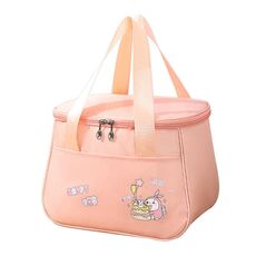 Borsa termica portatile per il pranzo, per picnic all'aperto, bento bag spessa (rosa)