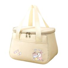 Borsa termica portatile per il pranzo, borsa bento spessa per picnic all'aperto (beige)