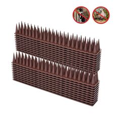 20 pezzi/scatola 30 cm 3 file punte repellenti per uccelli in plastica punte antifurto per uccelli che inseguono gatti (marrone)
