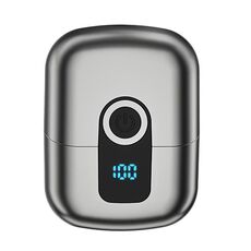 Rasoio elettrico magnetico a doppio anello da viaggio portatile ricaricabile per tutto il corpo lavabile per uomo (grigio)