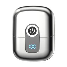 Rasoio elettrico magnetico a doppio anello da viaggio portatile ricaricabile per tutto il corpo lavabile per uomo (argento)