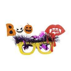 Decorazione per feste di Halloween Occhiali da ballo in maschera Costume di scena BOO Labbra Pipistrello