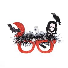 Decorazione per feste di Halloween, occhiali, costumi in maschera, teschio, lapide