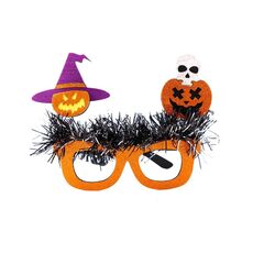 Decorazione per feste di Halloween, occhiali, costumi in maschera, zucca, cappello da strega, teschio