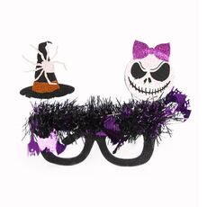 Decorazione per feste di Halloween Occhiali da mascheramento Costume da strega Cappello da demone Pipistrello