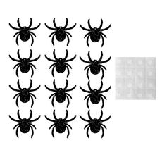 Adesivi murali per decorazioni di Halloween, pendenti appesi, striscioni per feste horror, stile: 12 carte ragno + colla a pois