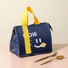 Borsa per il pranzo isolata e rinfrescante impermeabile in PU con motivo a cartoni animati (blu navy)