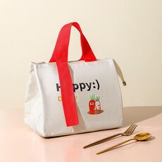 Borsa per il pranzo isolata e rinfrescante impermeabile in PU con motivo a cartoni animati (beige)