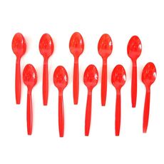 10 pezzi di stoviglie monouso per impronte di sangue di Halloween, decorazione per feste horror, stile: cucchiai rossi