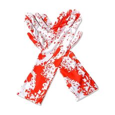 Decorazione per feste di Halloween, impronte di sangue, oggetti di scena per travestimenti, costumi horror, oggetti di scena per cosplay, stile: guanti macchiati di sangue (media)