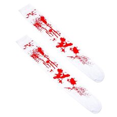 Decorazione per feste di Halloween, impronte di sangue, oggetti di scena per travestimenti, costumi horror, cosplay, stile: calzini macchiati di sangue (media)