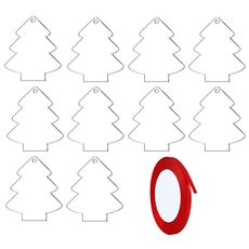 10 pezzi di decorazioni natalizie in acrilico trasparente fai da te, decorazioni per alberi di Natale vuote con corda, stile: albero di Natale