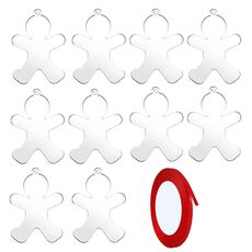 10 pezzi di decorazioni natalizie in acrilico trasparente appendini fai da te per albero di Natale con corda, stile: pupazzo di neve