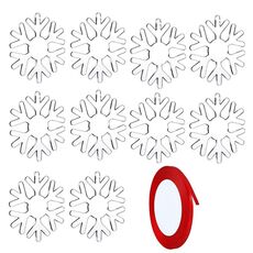10 pezzi di decorazioni natalizie in acrilico trasparente fai da te, decorazioni per alberi di Natale vuote con corda, stile: fiocco di neve