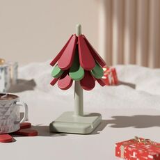 Tovaglietta per albero di Natale resistente al calore, tovaglietta pieghevole per uso domestico, tovaglietta termica isolata, stile: base quadrata