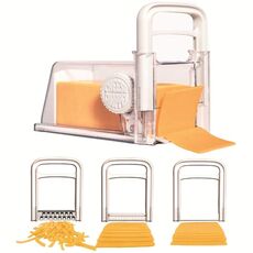 4 in 1 affettatrice per formaggio, affettatrice per burro, contenitore per frigorifero con 3 lame