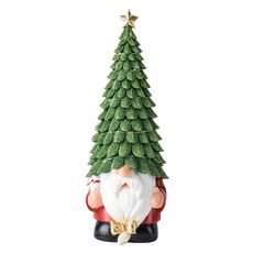 Ornamento nano per albero di Natale luminoso Decorazione per la casa in resina natalizia (verde)