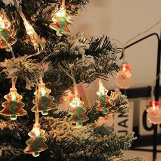 Luci di Natale a LED, decorazioni per alberi di Natale, decorazioni per scene di festa, lunghezza: 6 m, 40 luci lampeggianti a batteria (albero di Natale)